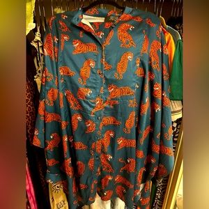 Dressed in Lala Satin Tiger Playsuit XL